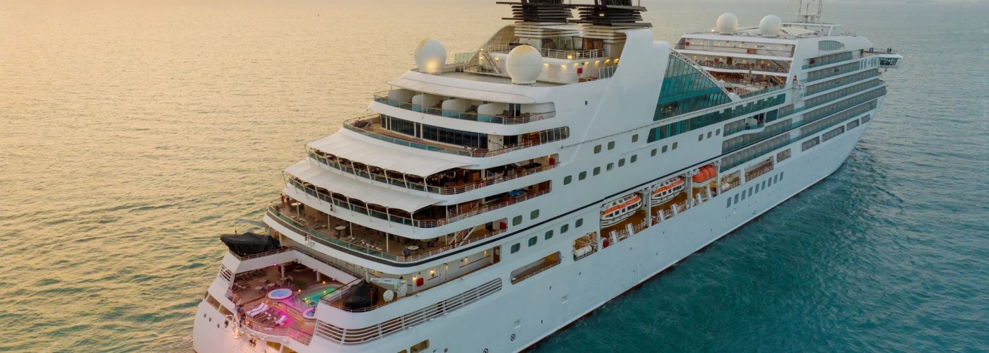 Cruise Ship, Cruise Liners beautiful white cruise ship above luxury cruise in the ocean sea